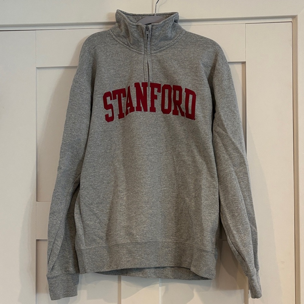 Stanford Champion Gray Quarter-Zip Sweatshirt